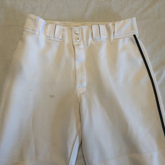 Easton White Black Piping Baseball Pants with Adjustable Length Size Medium - Picture 5 of 10
